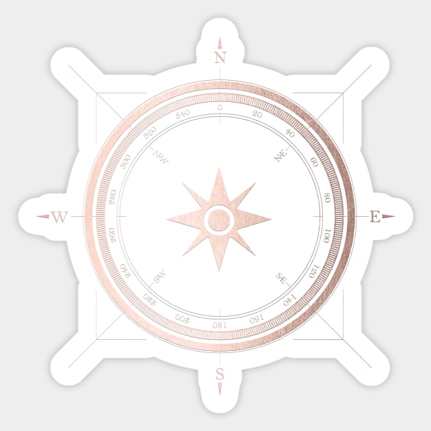 Rose Gold Compass III Sticker by Cascadia by Nature Magick